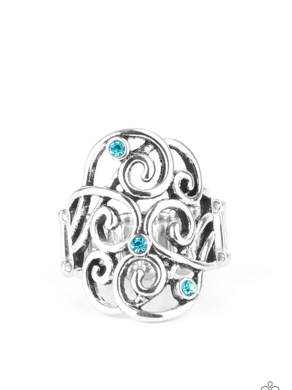 Paparazzi Jewelry Accessories - FRILL Out! - Blue Ring - Vintage - Picture 2 of 4